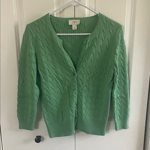 LOFT Sweaters - LOFT Vibrant Green Cardigan